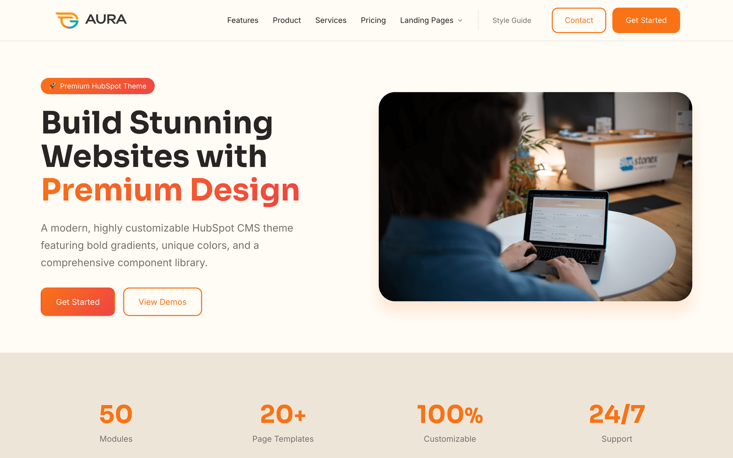 Aura home page