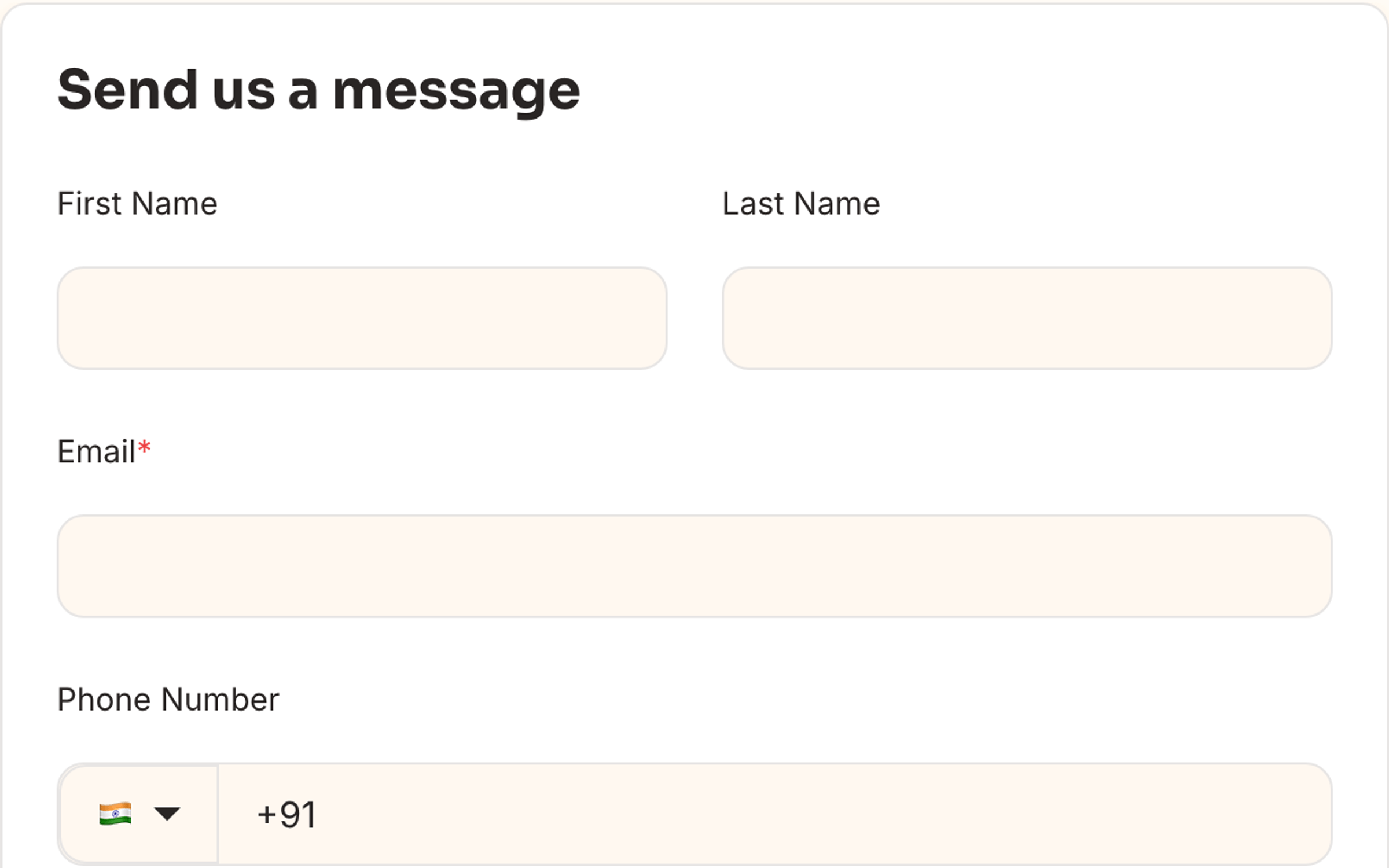 Styled HubSpot form on an Aura page